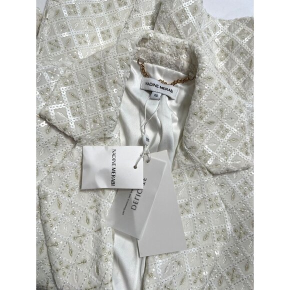 Nadine Merabi Meghan Blazer Jacket in White - Picture 6 of 6